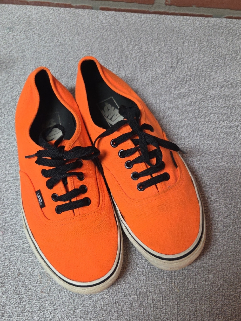 Vans Orange Canvas Sneakers with Black Laces